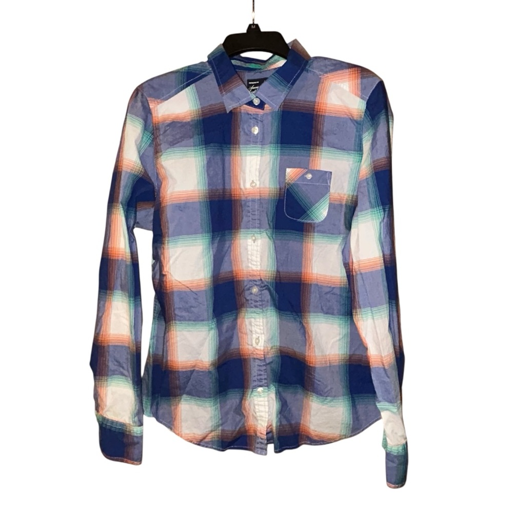 American Eagle Outfitters Women’s Favorite Fit Plaid Button Down Shirt XL Cotton